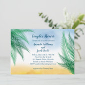 Waterverf Palm Leaves Couple's Shower Kaart (Staand voorkant)