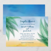 Waterverf Palm Leaves Couple's Shower Kaart (Voorkant / Achterkant)