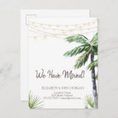 Waterverf Palm String Lights Aankondigingskaart (Voorkant / Achterkant)