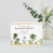 Waterverf Palm Tree Bewegende Aankondiging Briefkaart (Staand voorkant)