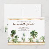 Waterverf Palm Tree Bewegende Aankondiging Briefkaart (Voorkant / Achterkant)