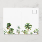 Waterverf Palm Tree Bewegende Aankondiging Briefkaart (Achterkant)