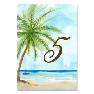 Waterverf Palm Tree Trouwtafel Kaart