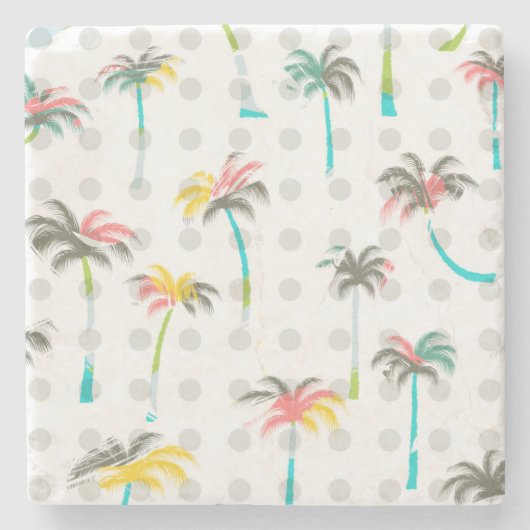 Waterverf Palm Trees 2 Stenen Onderzetter (Voorkant)