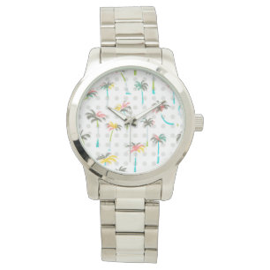 Waterverf Palm Trees Horloge
