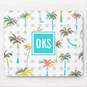 Waterverf Palm Trees   Monogram Muismat