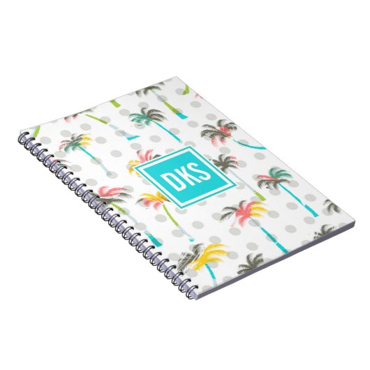 Waterverf Palm Trees | Monogram Notitieboek (Rechterzijde)