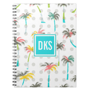 Waterverf Palm Trees   Monogram Notitieboek