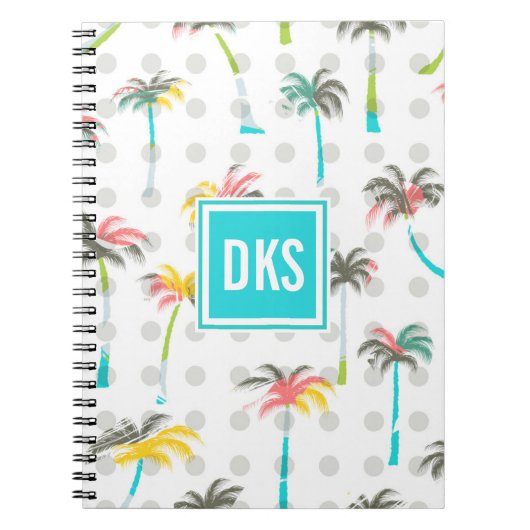 Waterverf Palm Trees | Monogram Notitieboek (Voorkant)