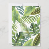 Waterverf palmblad tropische bruiloft uitnodiging (Achterkant)