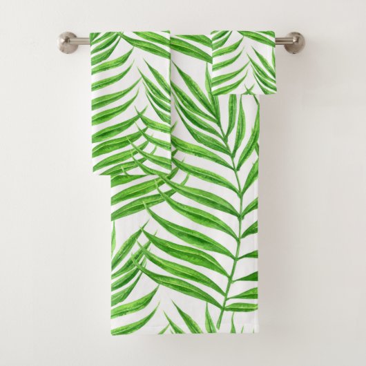 Waterverf palmbladeren bad handdoek (Insitu)