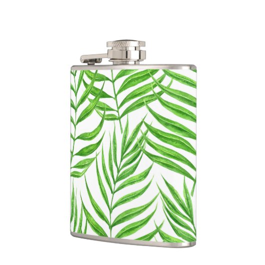 Waterverf palmbladeren heupfles (Links)