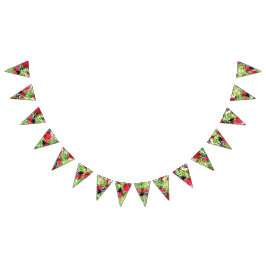 Waterverf palmbladeren watermeloen trouwdecor vlaggetjes