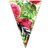 Waterverf palmbladeren watermeloen trouwdecor vlaggetjes (Tweede vlag)