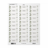 Waterverf Palmboom Huwelijk Retouradres Etiket (Full Sheet)