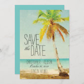 Waterverf palmboom | Weddenschap Save the Date (Voorkant / Achterkant)