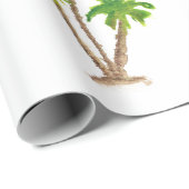 Waterverf palmboomkrulpapier cadeaupapier (Rol Hoek)