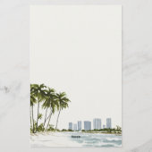 Waterverf Palmlandschap van Miami Briefpapier (Achterkant)