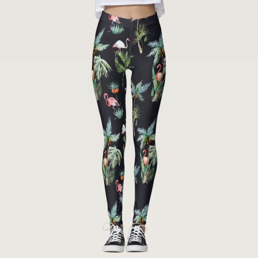Waterverf palmpatroon leggings (Voorkant)