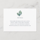 Waterverf Palms en Slate Wedding Informatiekaartje (Voorkant)