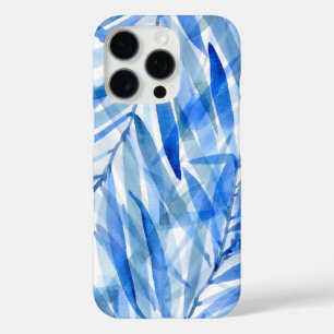 Waterverf Palms Hawaiian Tropical in Royal Blue iPhone 16 Pro Hoesje