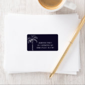 Waterverf palmstructuur Nieuw adreslabel Etiket (Insitu)