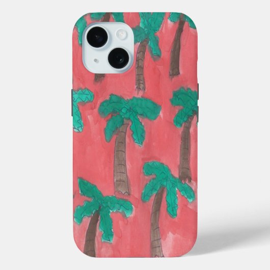 Waterverf palmstructuurpatroon Case-Mate iPhone case (Achterkant)