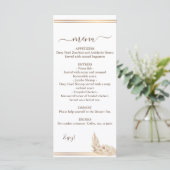 Waterverf Pampa Grass Wedding Menu (Staand voorkant)