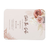 Waterverf Pampas Grass Script De datum opslaan Magneet (Horizontaal)
