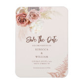Waterverf Pampas Grass Script De datum opslaan Magneet (Verticaal)