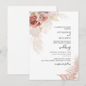 Waterverf Pampas Grass Waterverf bruiloft Kaart (Voorkant / Achterkant)