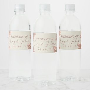 Waterverf Pampas Handgeschilderd Bruiloft Waterfles Etiket