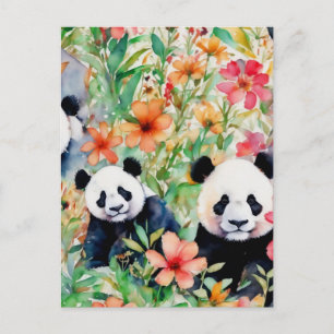 Waterverf Panda Beer Briefkaart