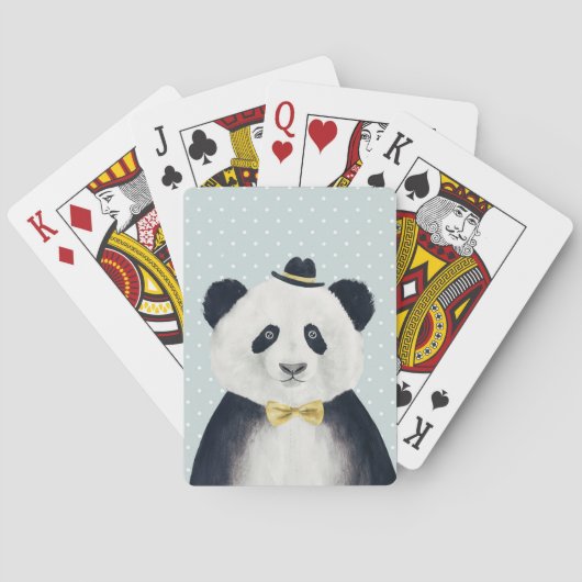 Waterverf Panda Beer Pokerkaarten (Achterkant)