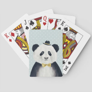 Waterverf Panda Beer Pokerkaarten