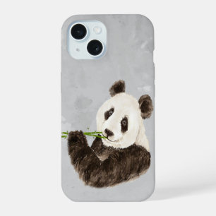 Waterverf Panda Beer Schattig Aziatisch Dier Natuu iPhone 15 Hoesje