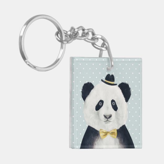 Waterverf Panda Beer Sleutelhanger (Voorkant Links)