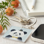 Waterverf Panda Beer Sleutelhanger (Voorkant Rechts)