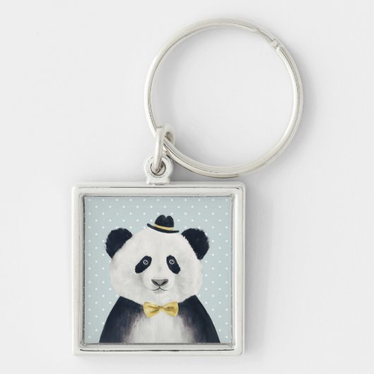 Waterverf Panda Beer Sleutelhanger (Voorkant)