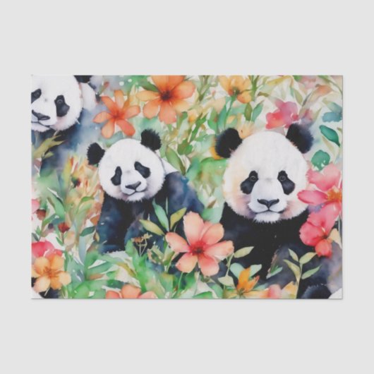 Waterverf Panda Beer Tissuepapier (Voorkant)