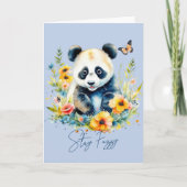 Waterverf Panda, blijf wazig Feestdagen Kaart (Voorkant)