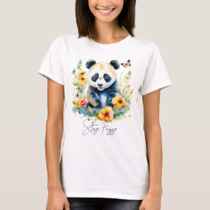 Waterverf Panda, blijf wazig T-shirt