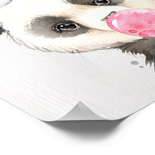 Waterverf Panda Bubble Nursery Art Print (Hoek)