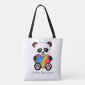 Waterverf Panda met regenbooghart Draagtas (Achterkant)