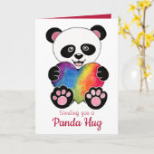 Waterverf Panda met regenbooghart Kaart (Gele Bloem)