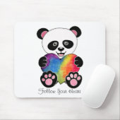 Waterverf Panda met regenbooghart Muismat (Met muis)
