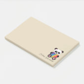 Waterverf Panda met regenbooghart Post-it® Notes (Schuin)