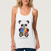 Waterverf Panda met regenbooghart Tanktop (Voorkant)
