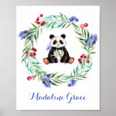 Waterverf Panda Nursery Art Poster (Voorkant)