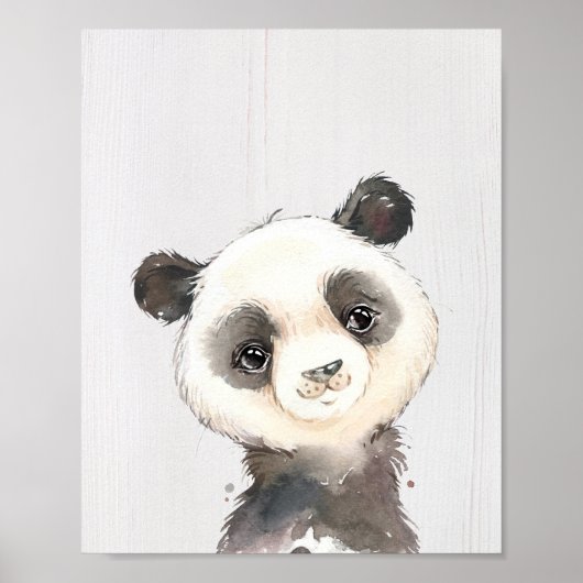 Waterverf Panda Nursery Art Print (Voorkant)